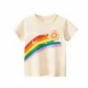 어린이 티셔츠 여름 짧은 슬리브 셔츠 아기 소녀 소년 소년 편지 패턴 탑 아이의 옷 티