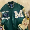 Mens Jackets American Retro Letter Embroidered Jackets Coat Men Y2K Street Hip Hop Trend Baseball Uniform Couple Casual Loose Jacket 220830