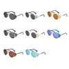 Gafas de sol redondas Steampunk para hombre y mujer, gafas de Metal a la moda, diseño de marca, tendencia Vintage con personalidad Uv400