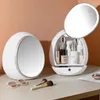 Miroirs compacts LED Miroir Boîte De Rangement Cosmétique Organisateur Soins De La Peau Rouge À Lèvres Titulaire Haute Capacité Bijoux Magasin Bacs Maison