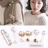 Brooches Fashion Pearl Pins Fixed Strap Charm Up Safety Pin Brooch Sweater Cardigan Clip Chain Women Jewelry Accessories