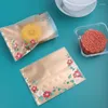 Hediye sargısı 100pcs daha kalın çiçek dantel gıda bisküvi mühür diy pişirme kek torbaları mooncake yumurta sarısı gevrek paketleme plastik torba