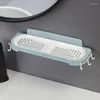 Soap Dishes Creative Wall Mounted Box Double Grids Draining Rack Bathroom Holder Sponge Storage Plate Tray Gadge