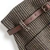 Rokken kantoor dames vintage houndstooth wol ontwerp aline dames herfst winter wilde mode slanke casual vrouwelijke Koreaanse 220830