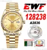 EWF Day Data 118238 A2836 Automatyczne zegarek unisex męskie panie 36 żółte złoto szampana bransoletka prezydencka ta sama karta serialna super edycja puretime yg-h8