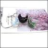 Cuff Sier Moon Gemstone Cuff Bracelet For Women Girls Handmade Wire Woven Lift Of Tree Healing Chakra Crystal Friendship Bang Bdehome Dhwds