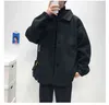 Herrenjacken Pea Coat Tuch Koreanische Streetwear Kleidung M-5XL Plus Größe Männer Wollmischung Schwergewicht Einfarbig Langarm L220830