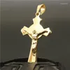 Pendant Necklaces Cool 2-layer Cross Jesus Stainless Steel Polishing Bible And