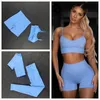 Set attivi Set da yoga da donna senza cuciture Camicie da allenamento Pantaloni sportivi Reggiseno Tute da palestra Pantaloncini fitness Crop Top Vita alta Leggings da corsa Sport 220830