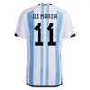2021 2022 2023 Argentinië Soccer Jerseys Otamendi de Paul L.Martinez Kun Aguero Dybala di Maria Maradona Tagliafico National Team 22 23 Football Men Dames Kinder shirt