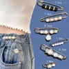 Brooches Fashion Pearl Pins Fixed Strap Charm Up Safety Pin Brooch Sweater Cardigan Clip Chain Women Jewelry Accessories