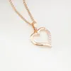 Pendant Necklaces Heart Shape Women 585 Rose Gold Color Jewelry Trendy Cubic Zircon Lady Necklace Pendants