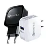 Snabb laddare Wall Charger QC3.0 Universal Travel Adapter med USB -laddare Inget paket