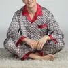 Men's Sleepwear Puimentiua Mens Stain Silk Pajama Sets Pajamas Men Modern Style Nightgown Home Male Satin Soft Cozy Sleep Wear 220830