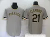2021 Nieuws Baseball 21 Roberto Clemente Jerseys Stitched 8 Willie Stargell Retro Blue 20 Mike Schmidt Yellow 24 Barry Bonds Jersey ray Road White Home Black Alternate