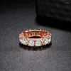 Wedding Rings Korean Fashion Sterling Silver Color Plated Rose Gold Cross Zircon Couple Ring Light Luxury Niche Exquisite Jewelry Gift