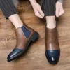 Boots Boots Men Chaussures Couleur solide Pu Slip on Personnalize Budle Fashion Casual Street All-Match AD155