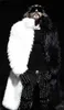 Pelliccia da uomo Trench coat da uomo Giacche pelose alla moda Abbigliamento da uomo invernale Pelliccia sintetica Giacche gotiche lunghe in bianco e nero Cappotto Soprabito L220830