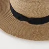 Cappelli larghi brim casual cappello di paglia da donna estate retrò top top clima per la protezione solare da spiaggia da viaggio piccolo nastro