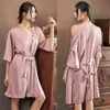 Kadınlar Robe Saten Kadın Samimi İç Çamaşırı İpeksi Gelin Düğün Hediyesi Sıradan Kimono Batak elbisesi Nightgown Sexy Nightwear 220830