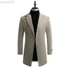 Men's Jackets Winter Wool Long Casual Trench Blends Business Thicker Warm Slim Fit 5XL L220830