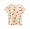 어린이 티셔츠 여름 짧은 슬리브 셔츠 아기 소녀 소년 소년 편지 패턴 탑 아이의 옷 티