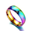 F￤rgglad regnb￥ge liten tass tryck fingerring f￶r par lovar engagemang 6mm ￤lskares br￶llopsringar lesbiska gay smycken2365