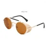 Sunglasses Round Steampunk Men Women Fashion Trendy Metal Glasses Brand Design Vintage Personality Trend Uv400