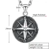 Colares de pingentes Personalidade Viking Men's Colar's Fashion Style Retro Compass Jewelry