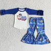 Особые случаи детская дизайнерская одежда для девочек Bell Bottoms Set Christmas Boutique Bab