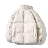 Erkek Ceketler 2022 Kış Parkas Ceket Erkekler Kalın Sıcak Palto Erkek Stand Yakası Düz ​​Renk Pamuklu Yastıklı Kadınlar Moda Sokak Giyim L220830