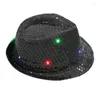 Ball Caps Jazz Hat All Match Unisex High Brightness Lamp Beads