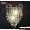 Duvar lambası LEC LED E14 Modern Kristal Ayna Paslanmaz Çelik Duvar Işıkları Lambalar Koridor Başucu Oturma Odası için Sconce Armatürleri Ejpin OTFDQ