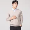 Men's Sweaters Man Pullovers Winter Fashion Vneck Sweater Wool Knitted Jumpers Male Woolen Clothes Standard Tops 220829