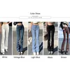 Kvinnors jeans zoenova flare låg midja lös bekväm för kvinnor byxor elastisk mode pojkvän stil denim byxbyxor 220830