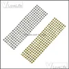 Serviette De Table 20 Pcs Or/Sier Strass Serviette Anneau Porte-Nylon Autocollant Décoration De Table De Mariage De Noël Di Jllbcy Drop Delivery 20 Otguv