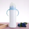 8oz Tumblers 승화 어린이 Sippy Cup Handle Insulate 휴대용 Thermos Double Vaccum Baby Milk Cub Kids Bottle