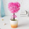 装飾的な花のハートシェイプ魅力的なフェイクポットプラムブロッサム植物プラスチックシミュレーショントピアリーツリーパートル