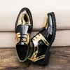 Schoenen derby mannen kleur blokkeren pu gold sequins wingtip veter modebedrijf casual trouwfeest dagelijks alle match ad ef