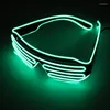 Dekoracja imprezowa Nowatorskie okulary LED El Wire Light Up Shutter Fashing for Costume Halloween Prezenty świąteczne