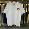 Erkek tişörtleri Hip Hop Gevşek Mehtap Rhude T-shirt Erkek Kadın 1 1 Etiketleri %100 Pamuk Gün Batımı Baskı Siyah Beyaz Kayısı Üst Tee