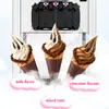 Commercial Soft Ice Cream Machine 3 Flavors Sorbet Coolers Mobile Tricolor Flavor 2200W
