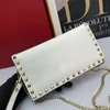 Chain Crossbody Shoulder Bags Women Flap Handbag Purse Genuine Leather Brand Letters Rivet Magnetic Buckle High Quality Solid Color Wallet