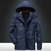 Giacche da uomo Invernali trapuntate con cappuccio Parka Outdoor New Fashion Fleece caldo e antivento Casual Solid Colo L220830