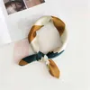 Sarongs Square Scarf Hair Tie Band voor zakelijke feesten Elegante kleine vintage magere retro head nek zijden satijnen sjaal T220827