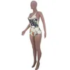 Dseigner Swimwear مثير قطعة واحدة من ملابس السباحة سيدة واردة عالية الخصر زهور السباحة ارتداء للنساء 250F