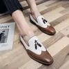 Отсуть обувь Brownmoccasins Итальянская модная пленка для хиппи -мужчина чернокожи