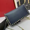 Chain Crossbody Shoulder Bags Women Flap Handbag Purse Genuine Leather Brand Letters Rivet Magnetic Buckle High Quality Solid Color Wallet