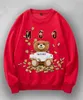 Mens Winter Warm Hoodies Men Womens Fashion Streetwear Bear Print Sweatshirts