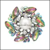 Tıkıklar kancalar Noosa Kaplama Göz kamaştırıcı oval kristal çiçek çıtçıt düğmeleri Kelasp bileşenleri DIY 18mm enstantane düğmesi Bracel Dhseller2010 DH7BA